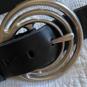 Silpada Black Belt with Silver Buckle